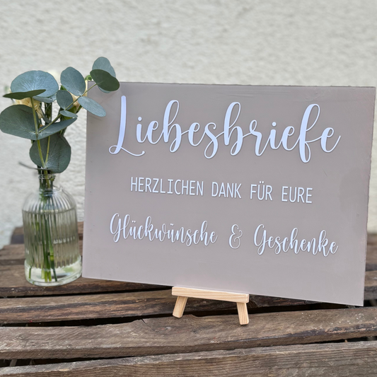 Schild- Liebesbriefe