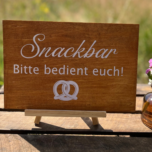 Holzschild- Snackbar