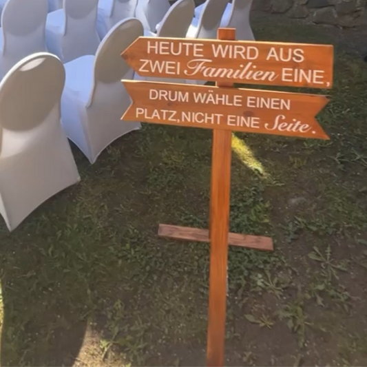 Holzschild Platzwahl